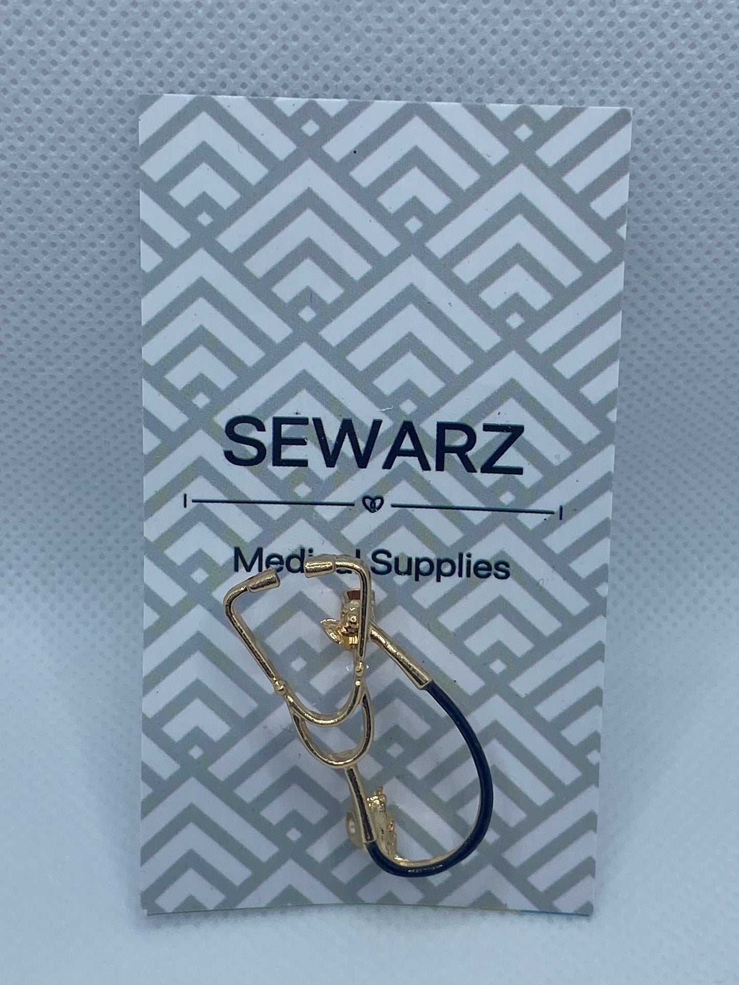 Stethoscope golden & black Brooch
