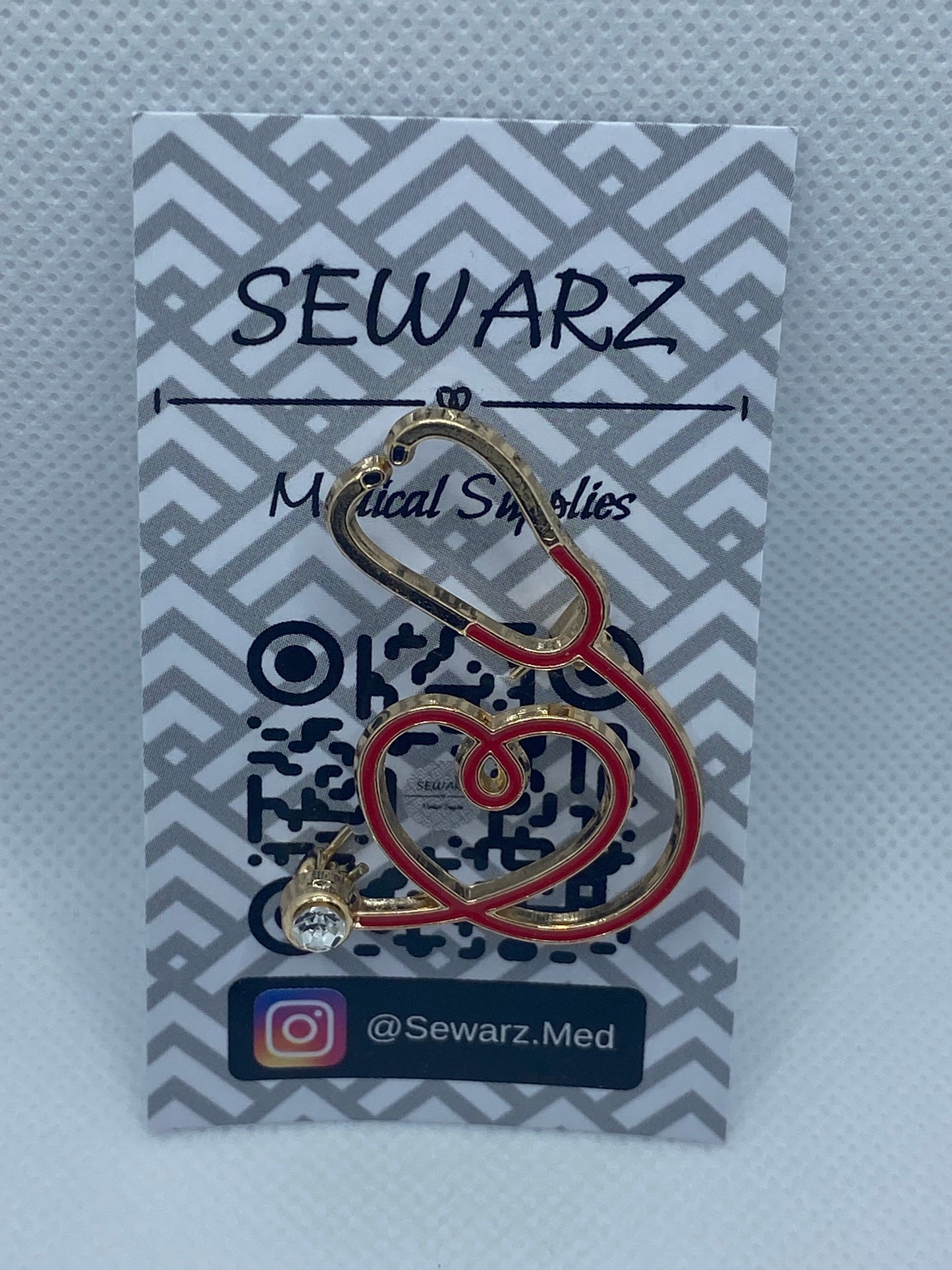 Stethoscope Heart Brooch