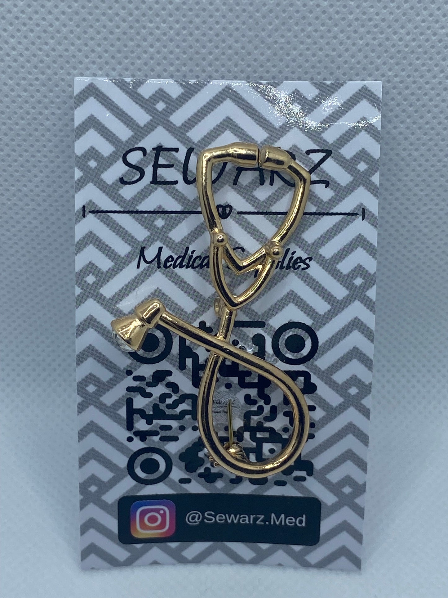 Stethoscope Golden Brooch