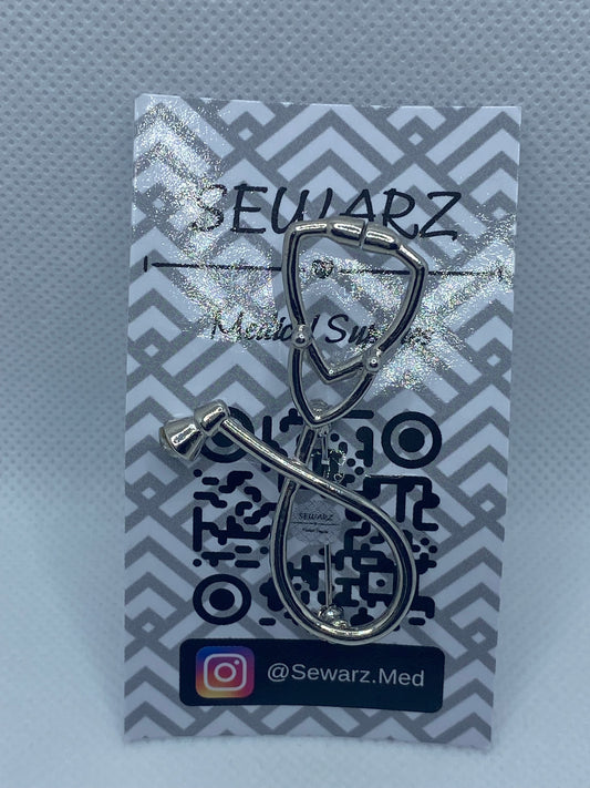 Stethoscope Silver Brooch